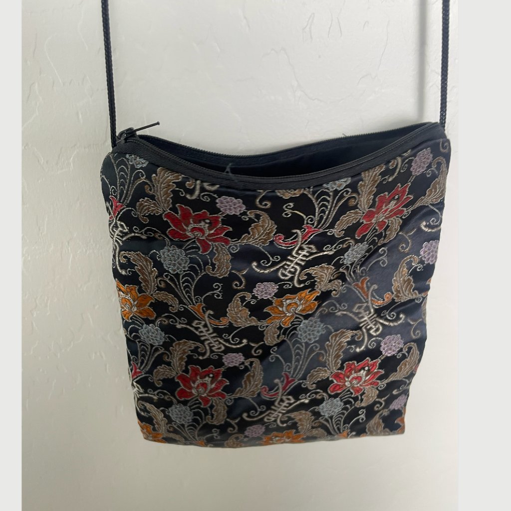Dragon Tapestry Brocade Sling Crossbody Artsy Art Chic Elegant Classy Purse Bag